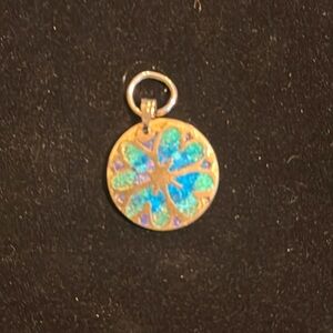 Gold and silver disc pendant